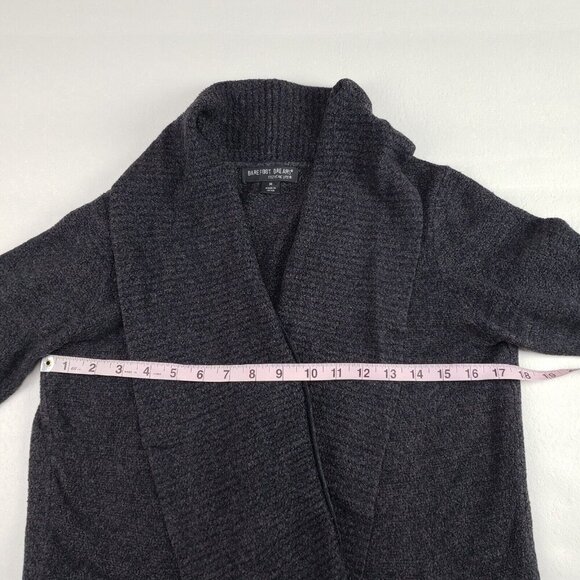 Barefoot Dreams CozyChic Lite Circle Cardigan Women Medium Gray 452 Open Sweater - Picture 11 of 13